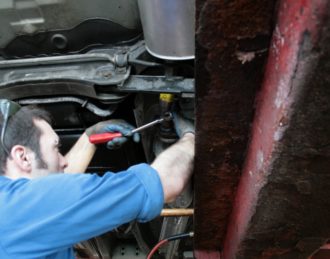 mechanic fixing car